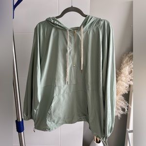 Main Strip Sage Green Windbreaker - 1X